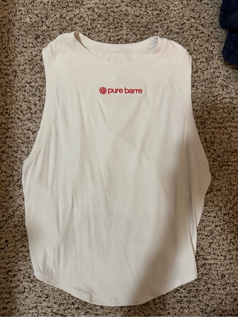 Pure Barre White Lululemon Athletica Tank with Pure Barre Logo⭐️Size 4⭐️